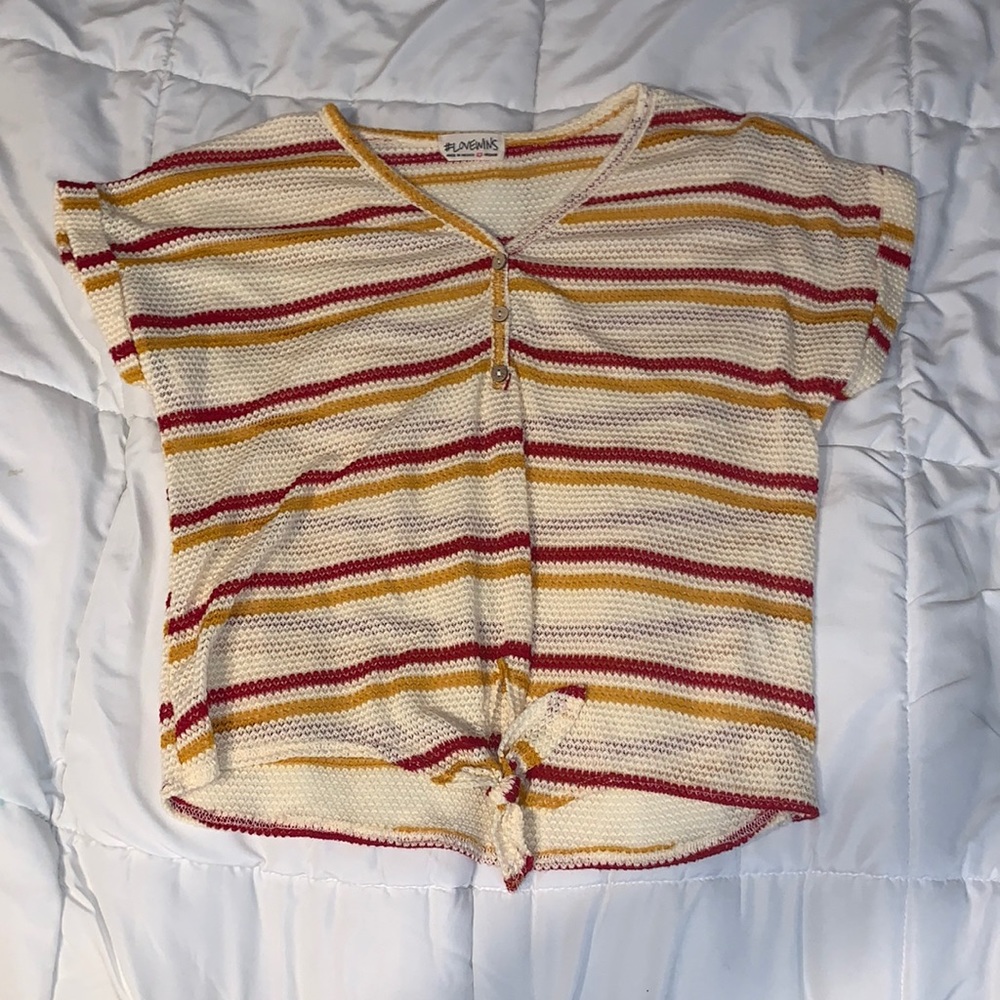 #LOVEWINS Knitted Mesh Striped T-shirt size Medium